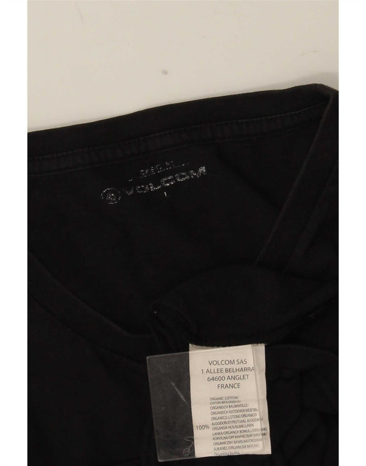 Ανδρικό γραφικό T-Shirt Volcom Top μεγάλο μαύρο βαμβακερό