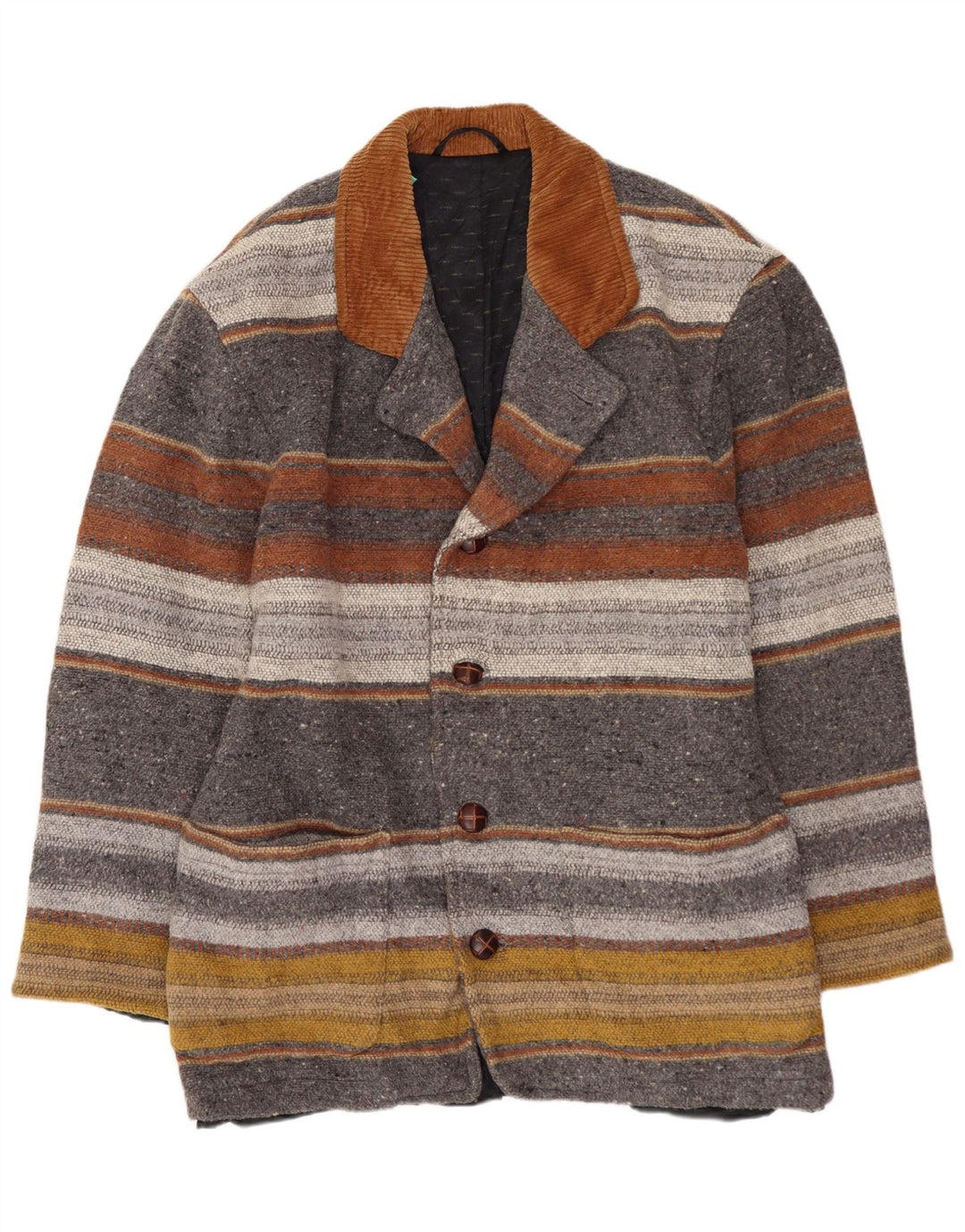 VINTAGE Ανδρικό σακάκι με 4 κουμπιά σακάκι UK 40 μεγάλο πολύχρωμο ριγέ