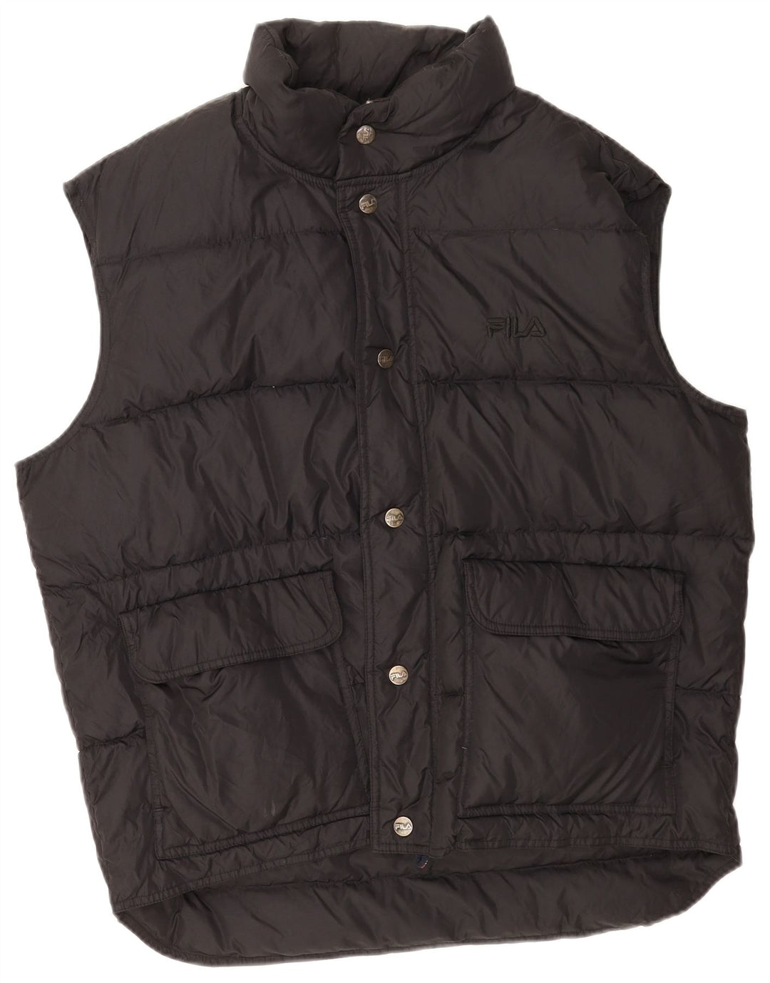 Fila Mens Padded Gilet UK 44 2XL Μαύρο Πολυαμίδιο