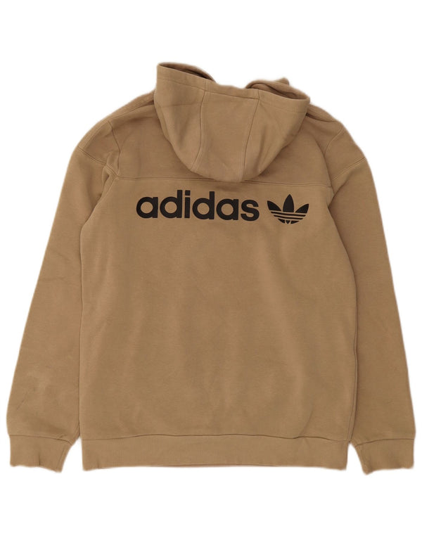 Adidas Boys Graphic Hoodie Jumper 15-16 ετών Μπεζ βαμβακερό