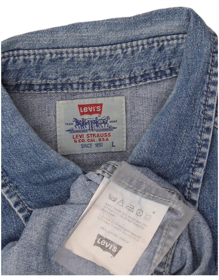 Ανδρικό τζιν πουκάμισο Levi's μεγάλο μπλε βαμβακερό Western