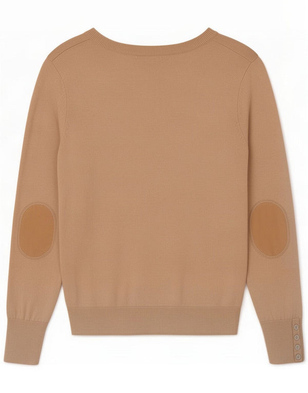 Massimo Dutti Γυναικείο πουλόβερ με V λαιμόκοψη UK 18 XL Μπεζ