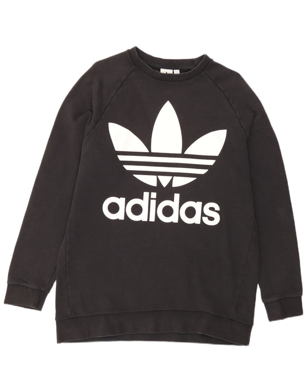 Γυναικείο Φούτερ Adidas Graphic Jumper UK 14 μεγάλο μαύρο βαμβακερό