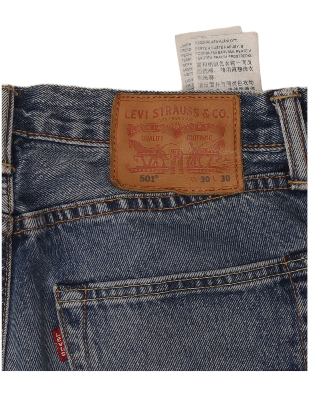 LEVI'S Ανδρικό τζιν 501 ίσιο W30 L30 Μπλε βαμβακερό