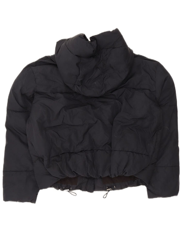 Zara γυναικείο μπουφάν με κουκούλα μεγάλου μεγέθους Crop UK 6 XS Navy Blue Polyester