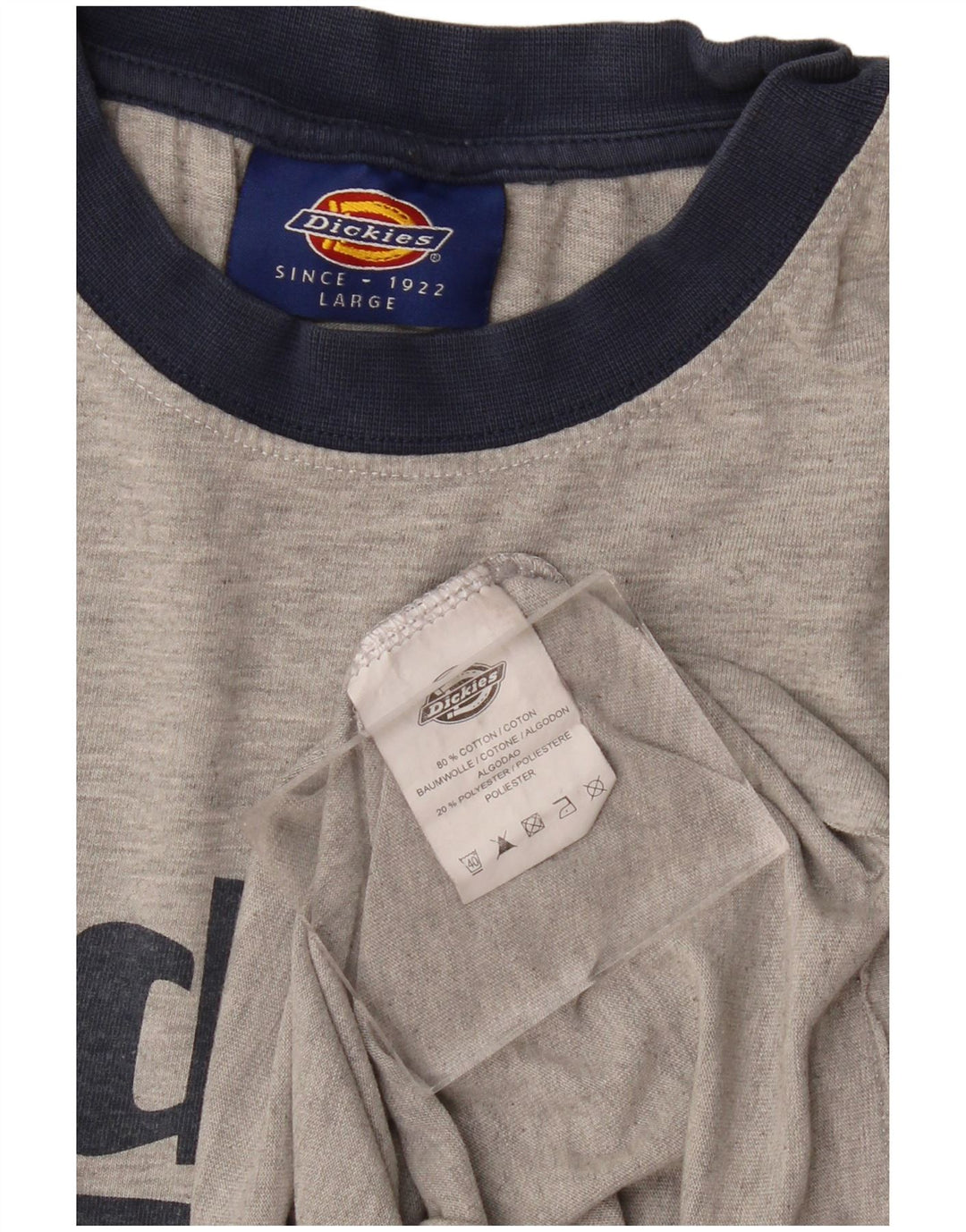 Γυναικείο γραφικό μπλουζάκι DICKIES Top UK 16 μεγάλο γκρι βαμβακερό