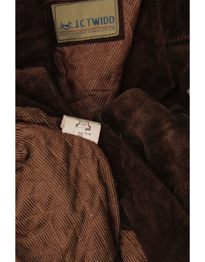 J. C. Twidd Ανδρικό Suede Windbreaker Coat IT 50 Large Brown Leather
