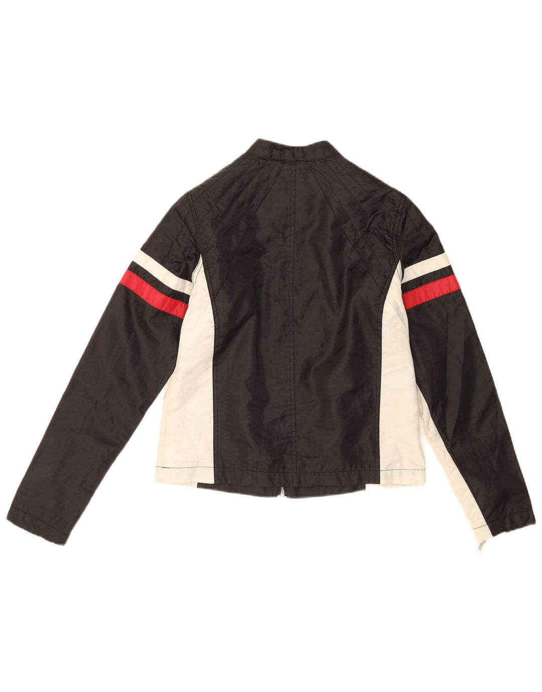 Vintage Ανδρικό Biker Jacket UK 36 Small Black Colourblock