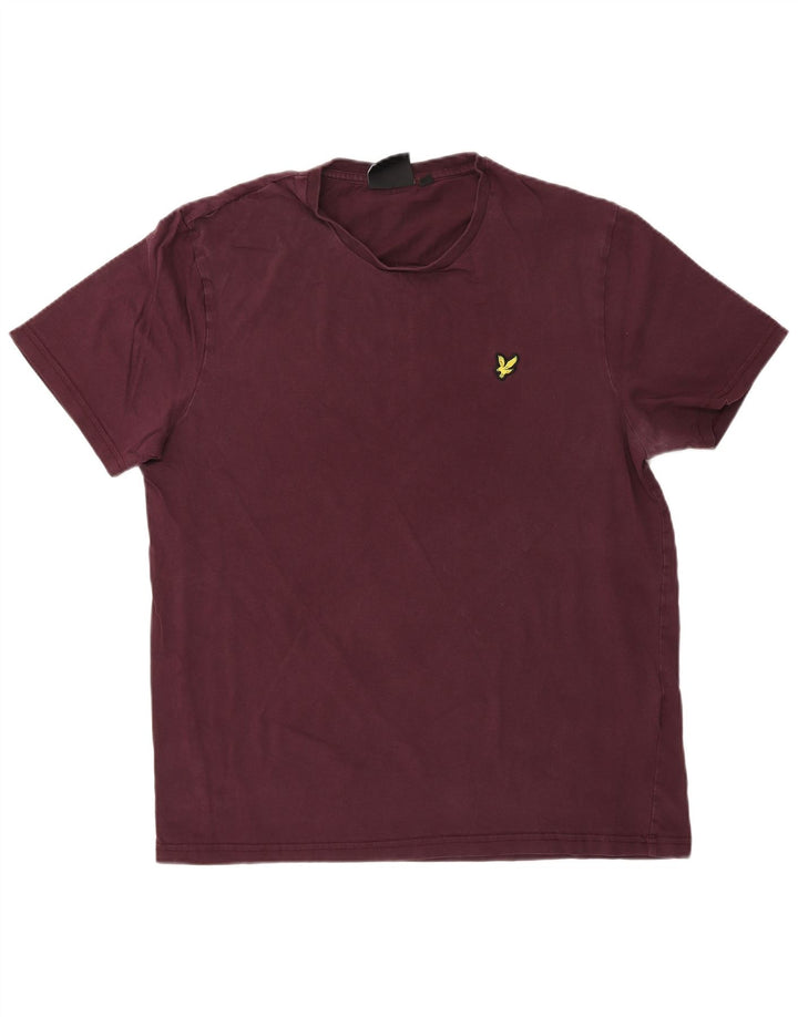 Ανδρικό T-Shirt LYLE & SCOTT Top μεγάλο μπορντό βαμβακερό