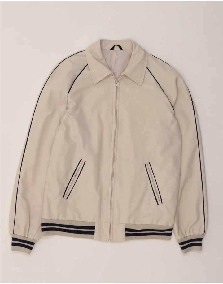 Vintage Ανδρικό Bomber Jacket UK 38 Medium White ριγέ