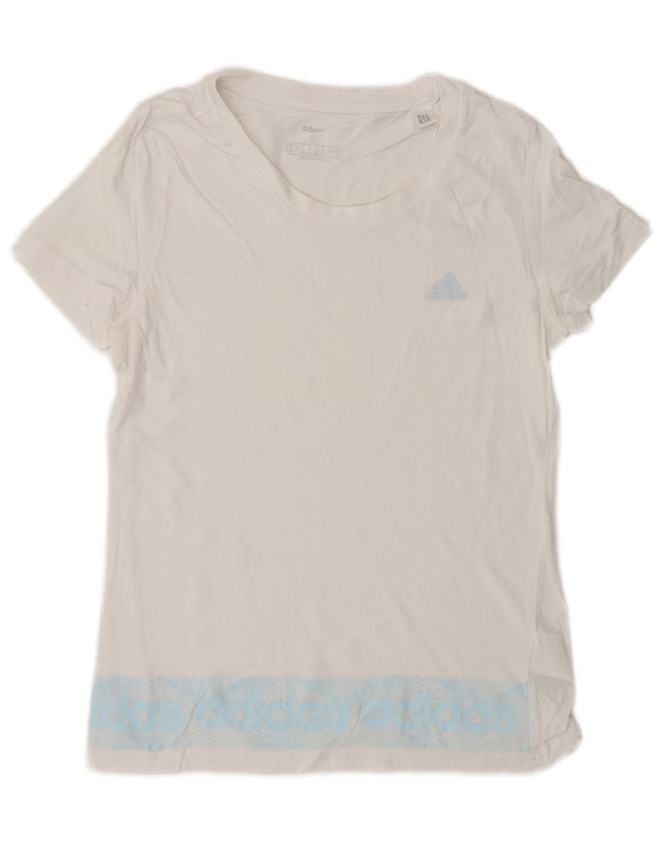 Γυναικείο γραφικό μπλουζάκι ADIDAS Top UK 8/10 Μικρό λευκό βαμβακερό