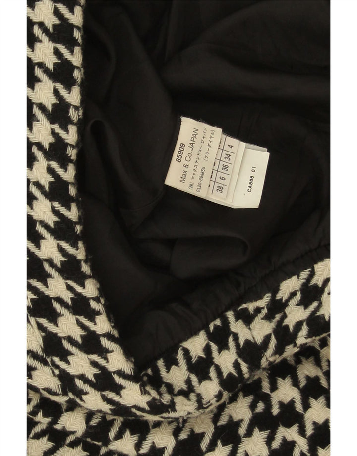 Max & Co. Γυναικεία Μίνι Φούστα UK 6 XS W28 Μαύρη μαλλί Houndstooth