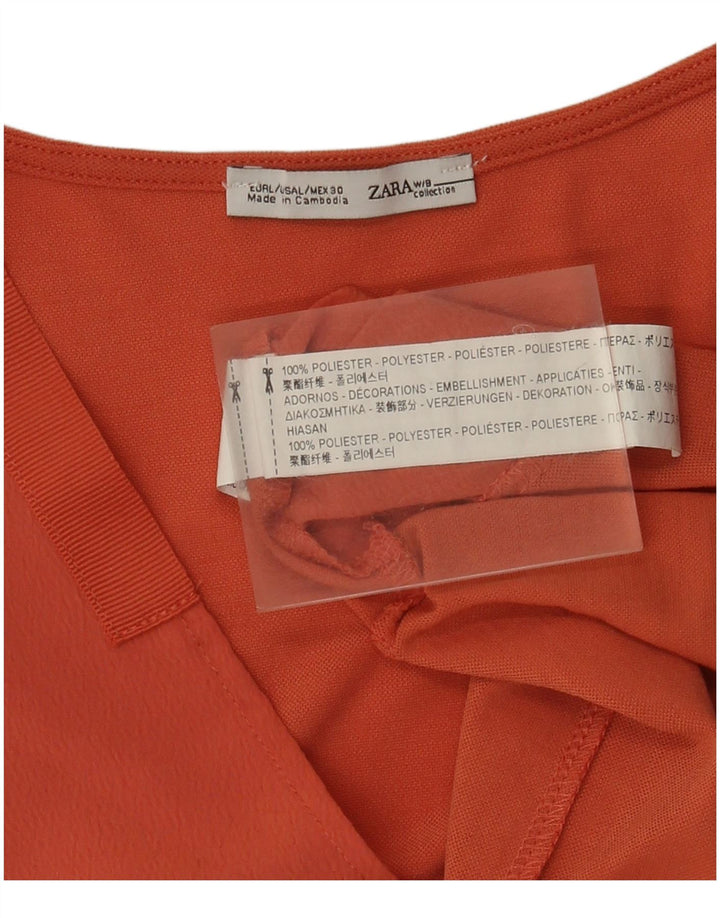 Zara Γυναικεία Μπλούζα Oversized Top UK 16 Large Polyester Πορτοκαλί