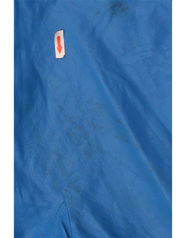 Vintage Γυναικείο Δερμάτινο Μπουφάν IT 46 Large Blue
