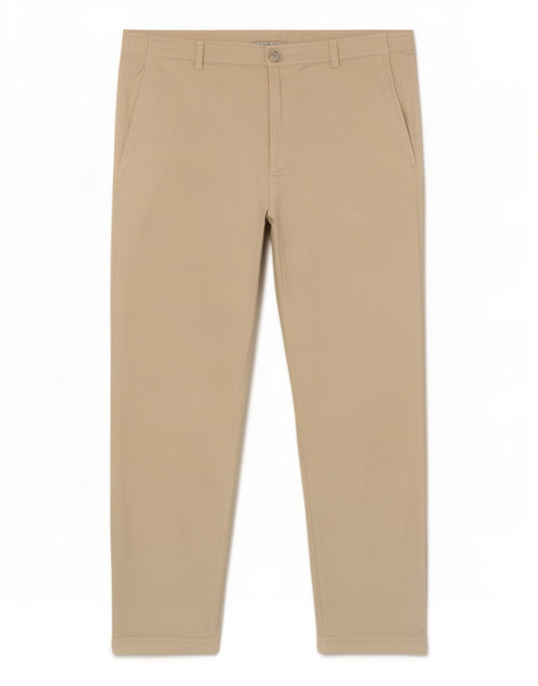 Zara Γυναικείο κωνικό παντελόνι Chino 2XL W34 L26 Μπεζ βαμβακερό