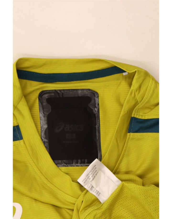 Ανδρικό γραφικό μπλουζάκι Asics Top 2XL κίτρινο πολύχρωμο πολυεστέρα