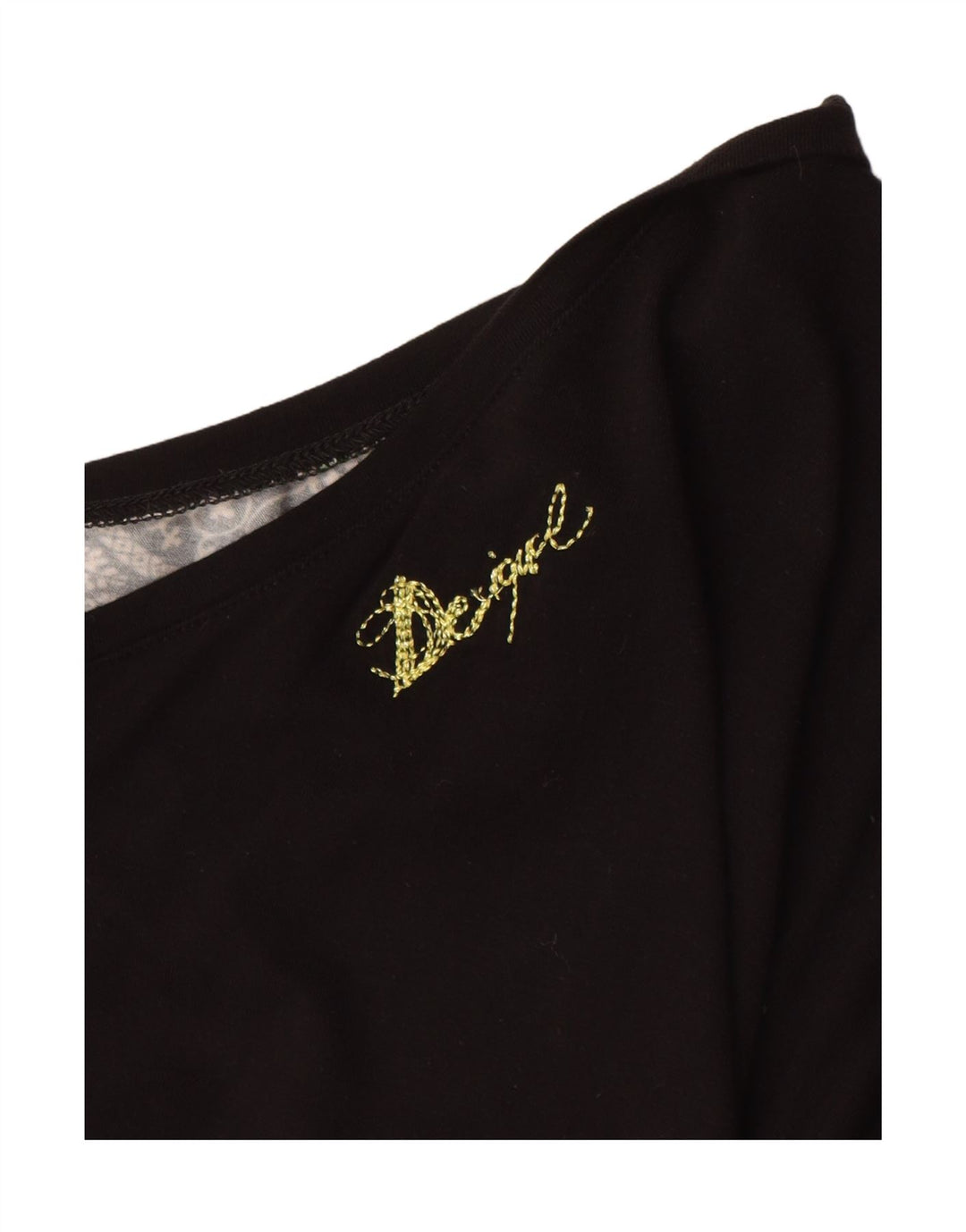 DESIGUAL Γυναικείο γραφικό T-Shirt Top UK 14 Medium Black Floral