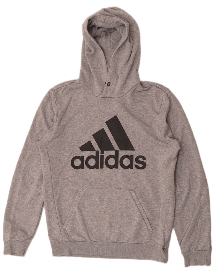 Ανδρικό γραφικό κουκούλα Adidas Μικρό γκρι βαμβακερό