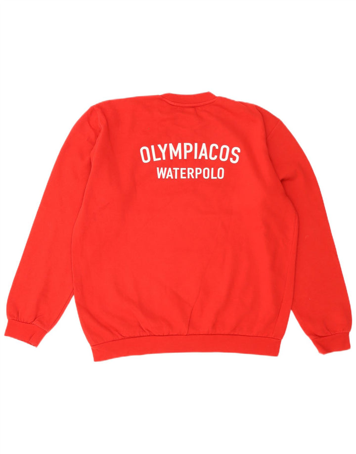 Ανδρικό γραφικό φούτερ Adidas Jumper μεγάλο κόκκινο βαμβακερό