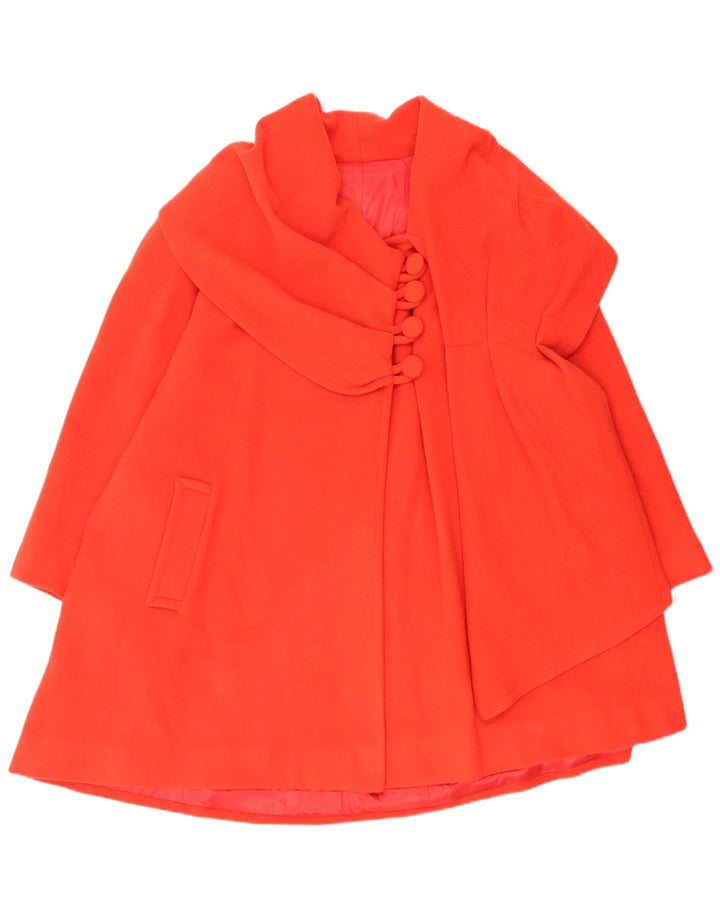 Vintage γυναικείο μανίκι 3/4 oversized πανωφόρι UK 10 Small Red Cashmere