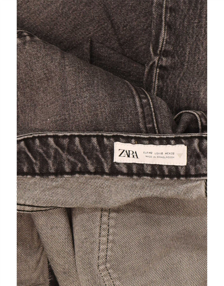 Zara Γυναικείο Straight Jeans EU 42 Large W32 L35 Γκρι βαμβακερό