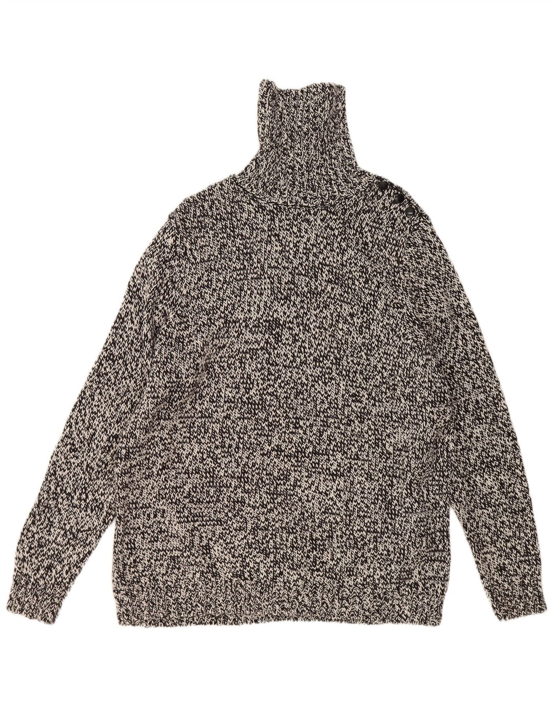 Chaps Γυναικείο πουλόβερ με ρολό λαιμόκοψη UK 18 XL Μαύρο βαμβακερό