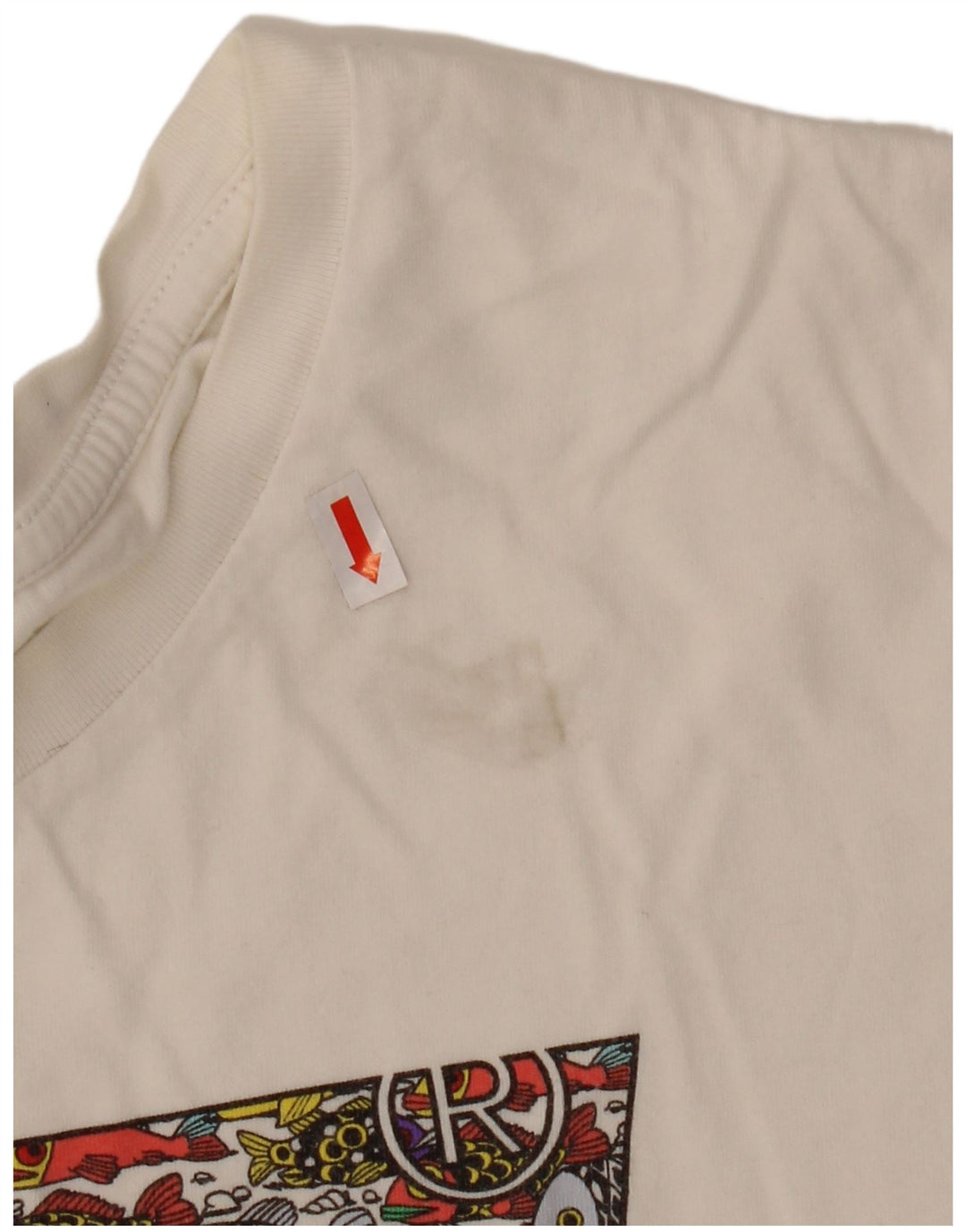 Γυναικείο γραφικό μπλουζάκι Levi's Top UK 16 μεγάλο λευκό βαμβακερό