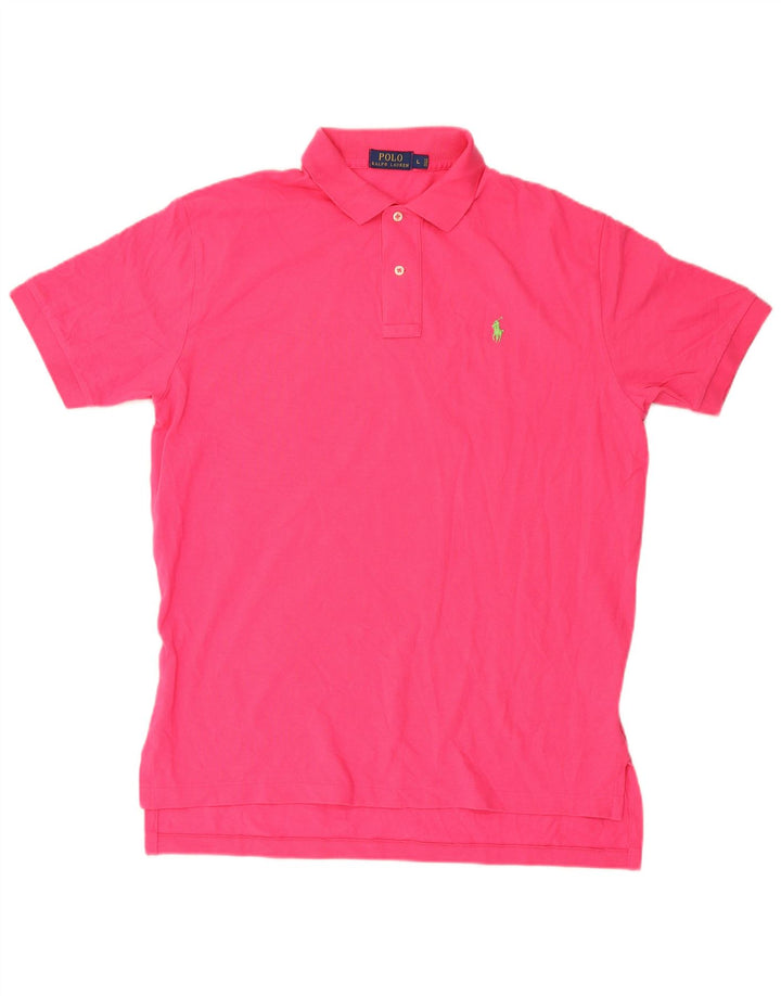 Πόλο Ralph Lauren Ανδρικό πουκάμισο μεγάλο ροζ βαμβακερό