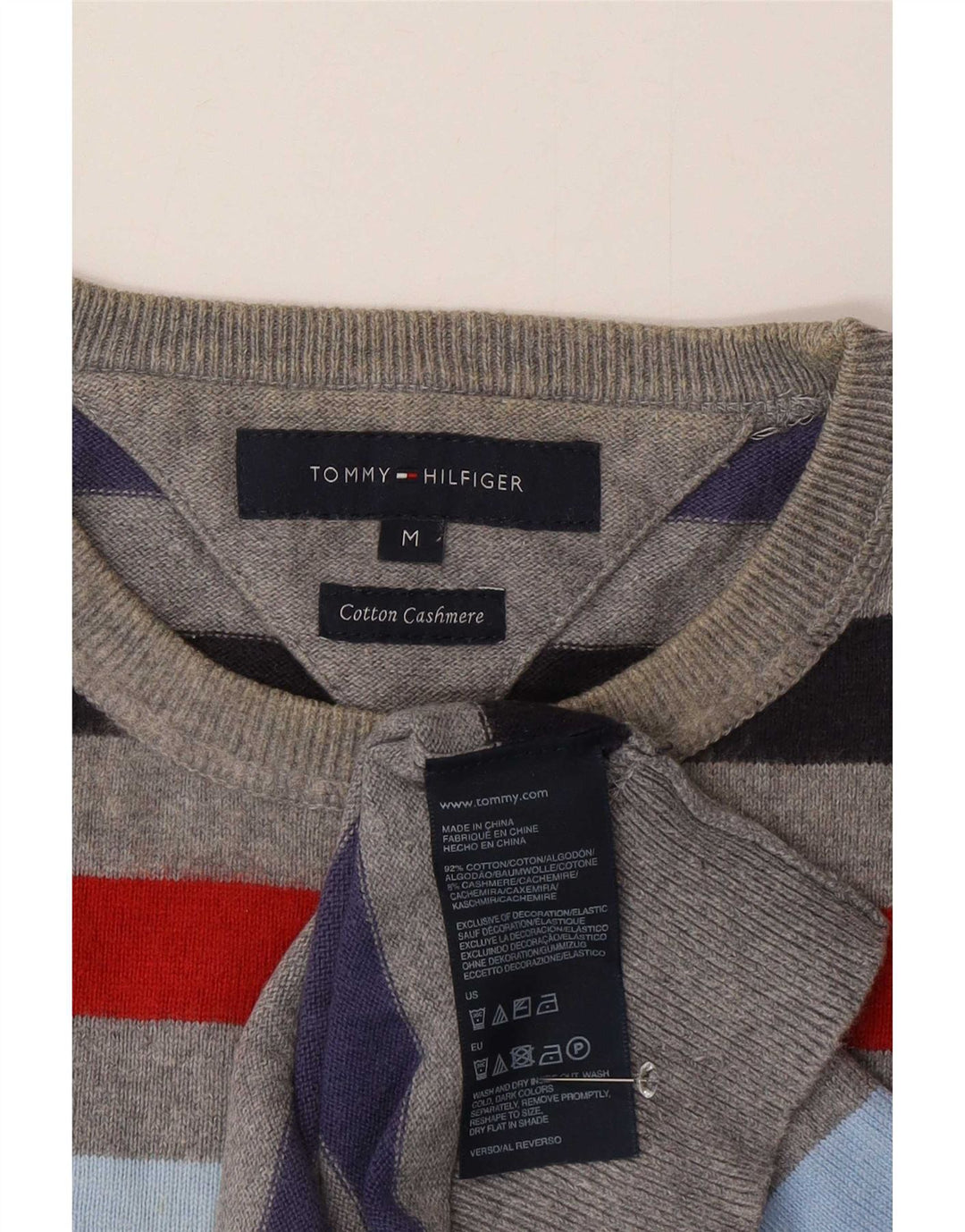 Ανδρικό πουλόβερ Tommy Hilfiger Crew Neck Jumper Μεσαίο Πολύχρωμο Ριγέ