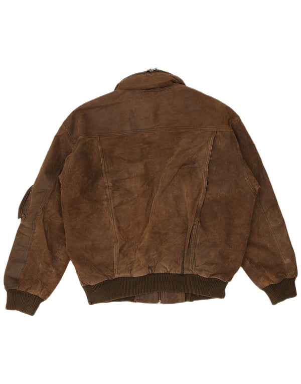 Vintage Ανδρικό γραφικό Flight Aviator Jacket UK 38 Medium Brown