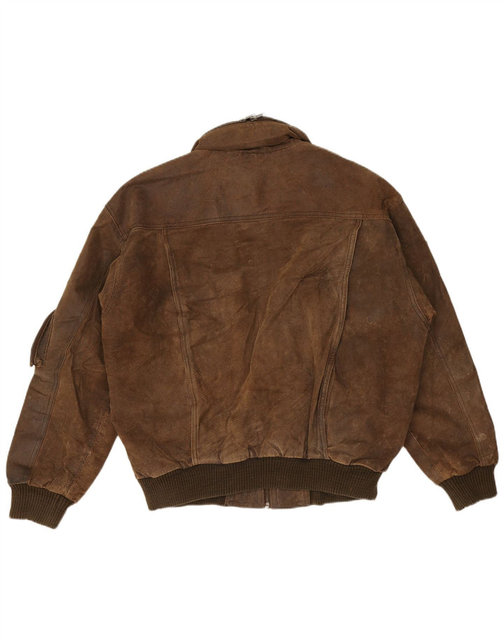 Vintage Ανδρικό γραφικό Flight Aviator Jacket UK 38 Medium Brown