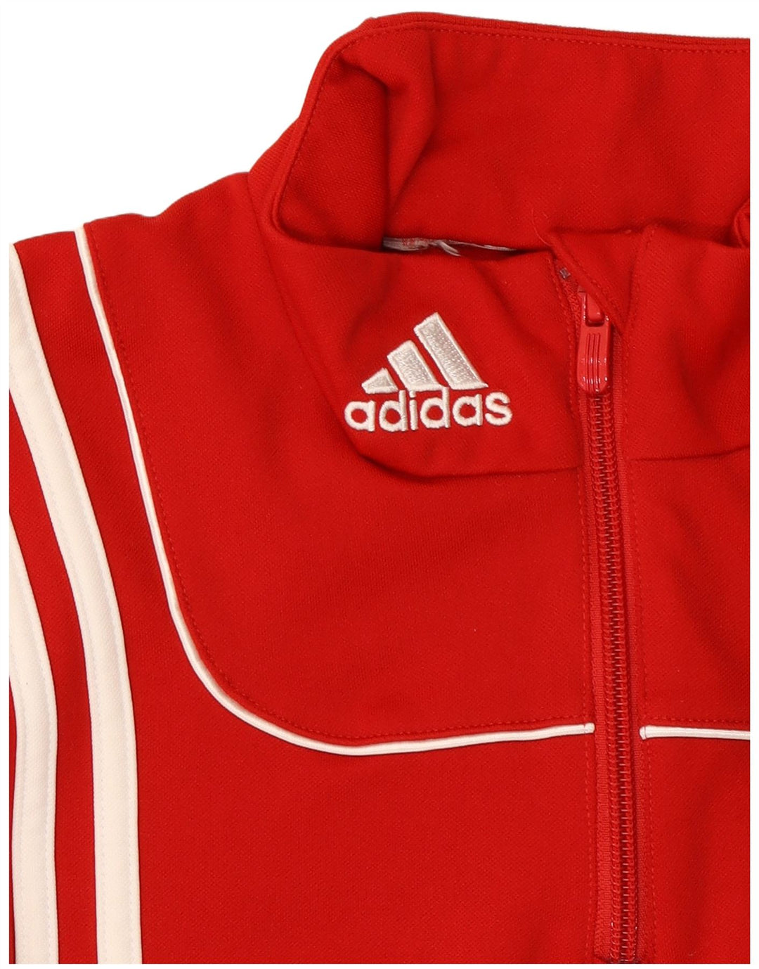 Ανδρικό φούτερ Adidas με φερμουάρ, μεσαίο κόκκινο πολυεστέρα