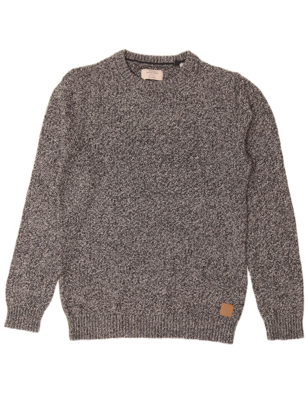 Jack & Jones Ανδρικό πουλόβερ με λαιμόκοψη μεσαίου γκρι βαμβακερό