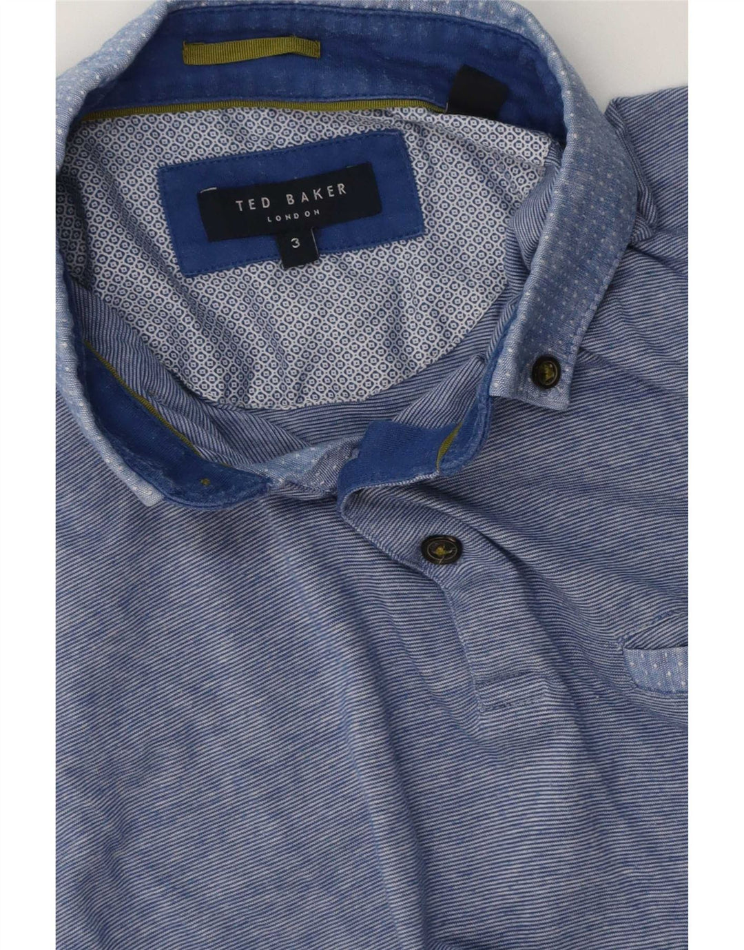 Ted Baker Ανδρικό πουκάμισο Polo Νούμερο 3 Μεσαίο Μπλε Ριγέ