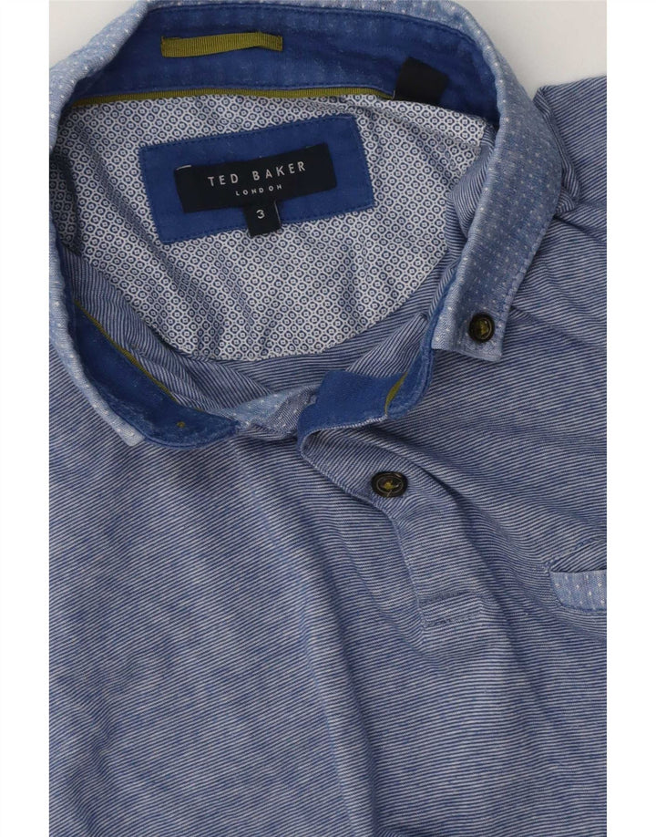 Ted Baker Ανδρικό πουκάμισο Polo Νούμερο 3 Μεσαίο Μπλε Ριγέ