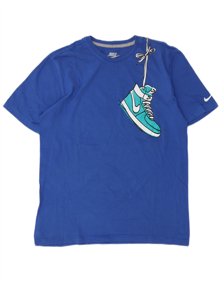 Ανδρικό μπλουζάκι NIKE με κανονική εφαρμογή γραφικό μπλουζάκι μεγάλο μπλε βαμβακερό
