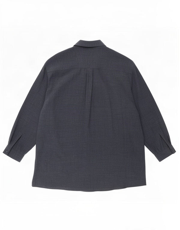 Benetton Γυναικείο Longline πουκάμισο UK 16 Large Navy Blue Polyester