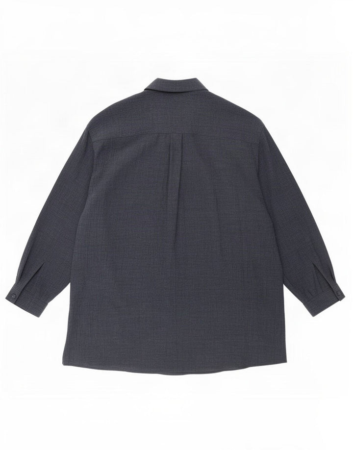 Benetton Γυναικείο Longline πουκάμισο UK 16 Large Navy Blue Polyester