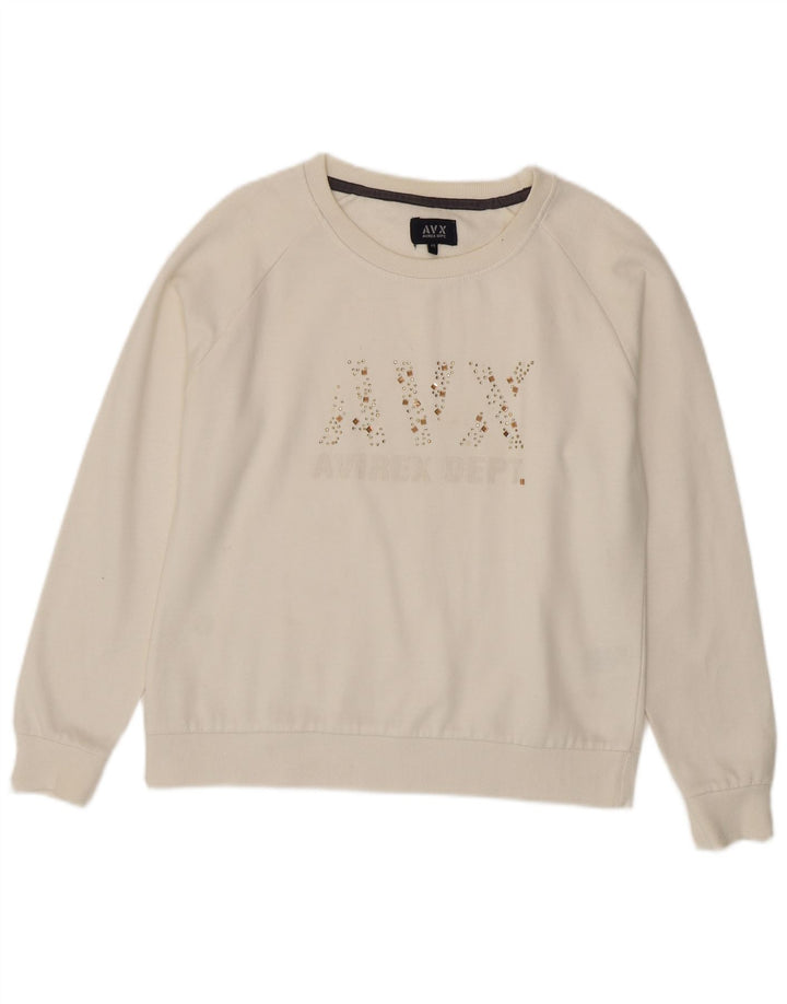 Γυναικείο Φούτερ Avirex Graphic Jumper UK 14 Μεσαίο λευκό βαμβακερό