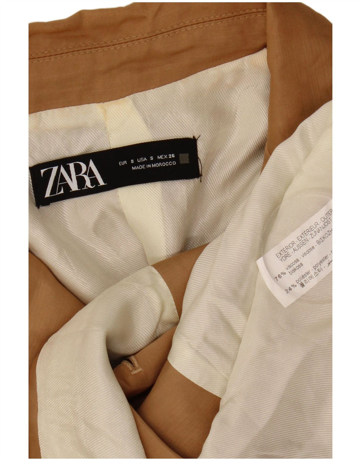 ZARA Γυναικείο μπουφάν με διπλό στήθος UK 10 Small Beige