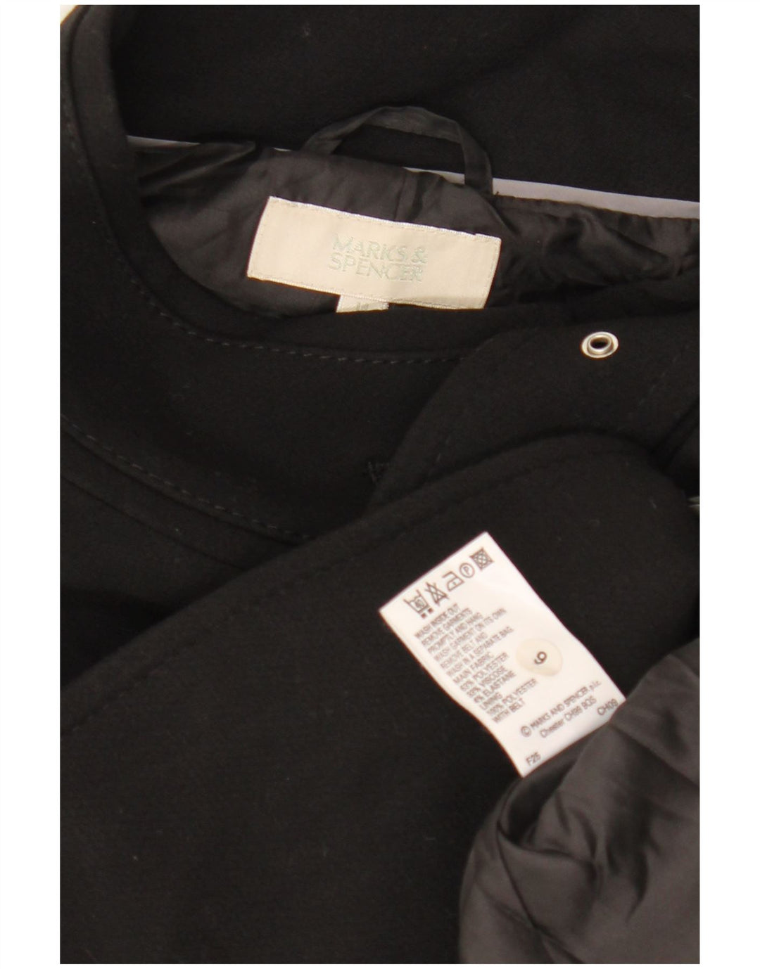 MARKS & SPENCER Γυναικείο Πανωφόρι UK 14 Μεσαίο Μαύρο Πολυεστέρας