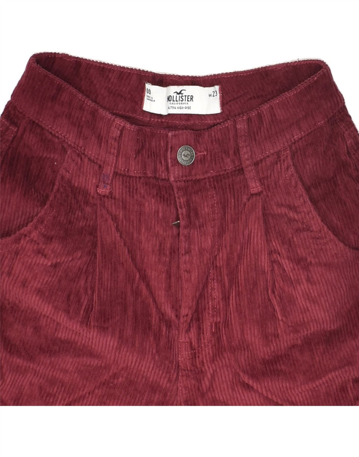 HOLLISTER Womens Tapered Corduroy Trousers W23 L28 Burgundy Cotton | Vintage Hollister | Thrift | Second-Hand Hollister | Used Clothing | Messina Hembry 