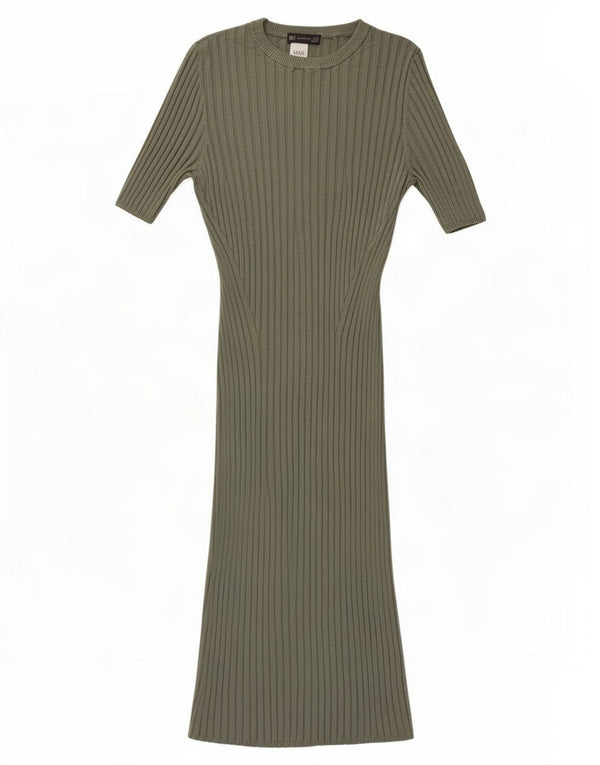 Marks & Spencer Γυναικείο Φόρεμα Jumper UK 18 XL Khaki Viscose
