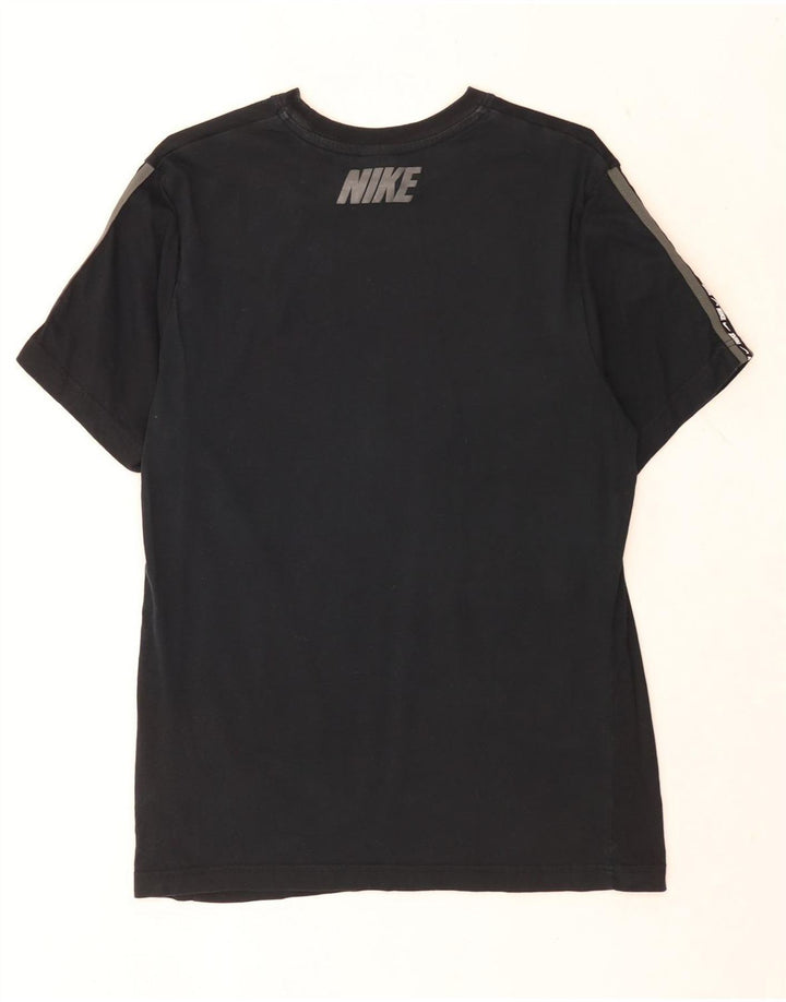 Ανδρικό γραφικό μπλουζάκι Nike, μεσαίο μαύρο βαμβακερό