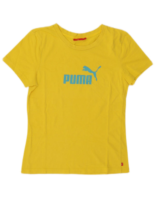 Γυναικείο γραφικό μπλουζάκι Puma Top UK 14 Medium Yellow