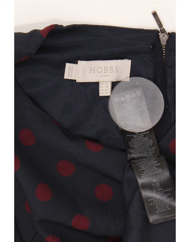 Γυναικείο φόρεμα με θήκη Hobbs UK 14 Medium Navy Blue Spotted Polyester