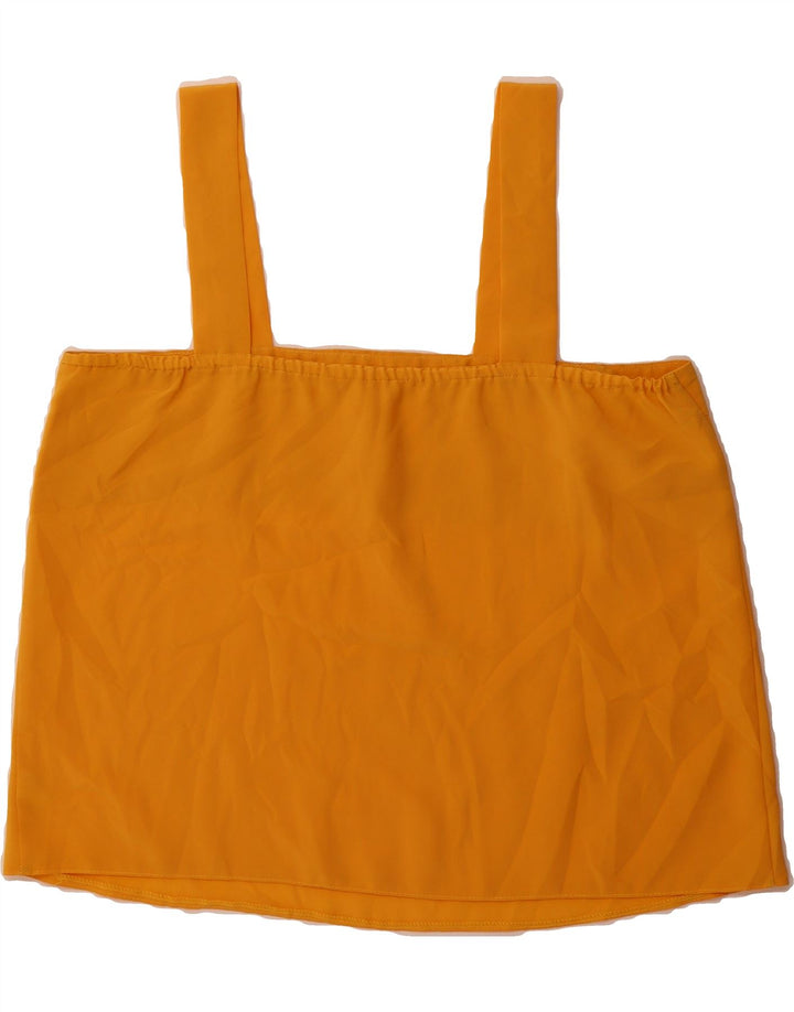 VINTAGE Womens Cami Top UK 14 Medium Yellow Vintage Vintage and Second-Hand Vintage from Messina Hembry 