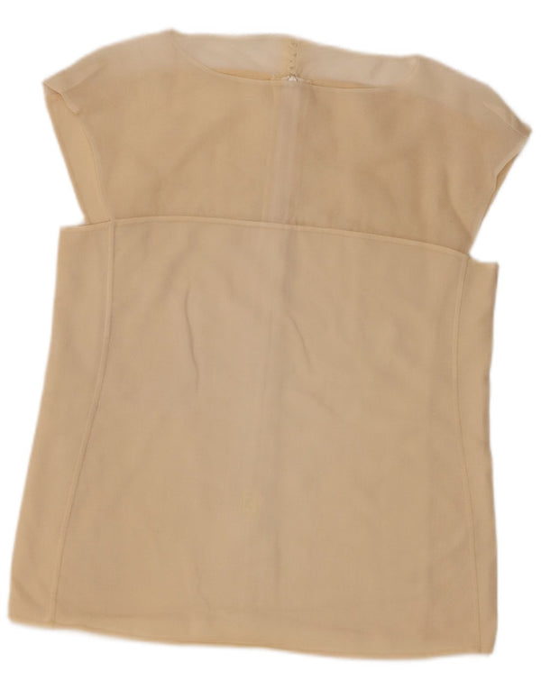 Vintage γυναικείο αμάνικο μπλούζα UK 14 Medium Beige