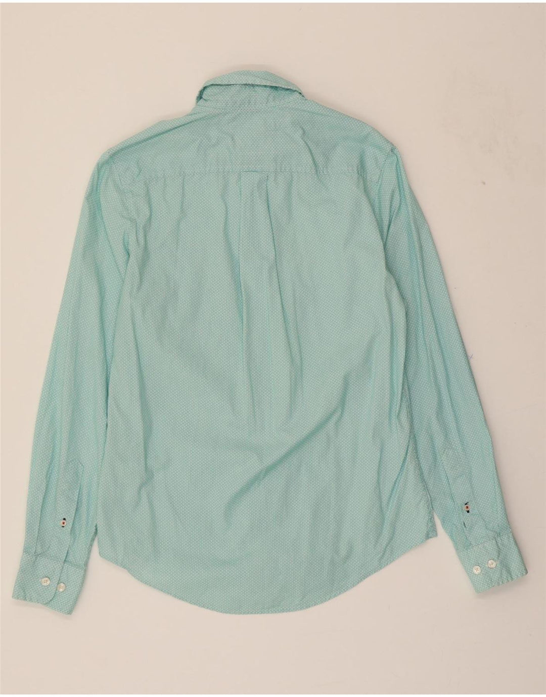 TOMMY HILFIGER Mens Abstract Pattern Shirt XS Turquoise Cotton 80s Vintage Tommy Hilfiger and Second-Hand Tommy Hilfiger from Messina Hembry 