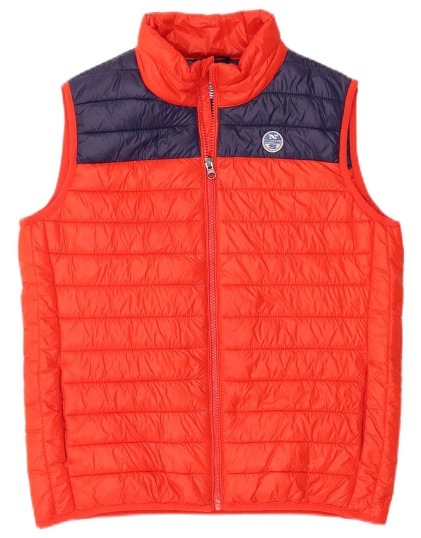 North Sails Girls με επένδυση Gilet 13-14 Years Orange Colourblock Polyamide